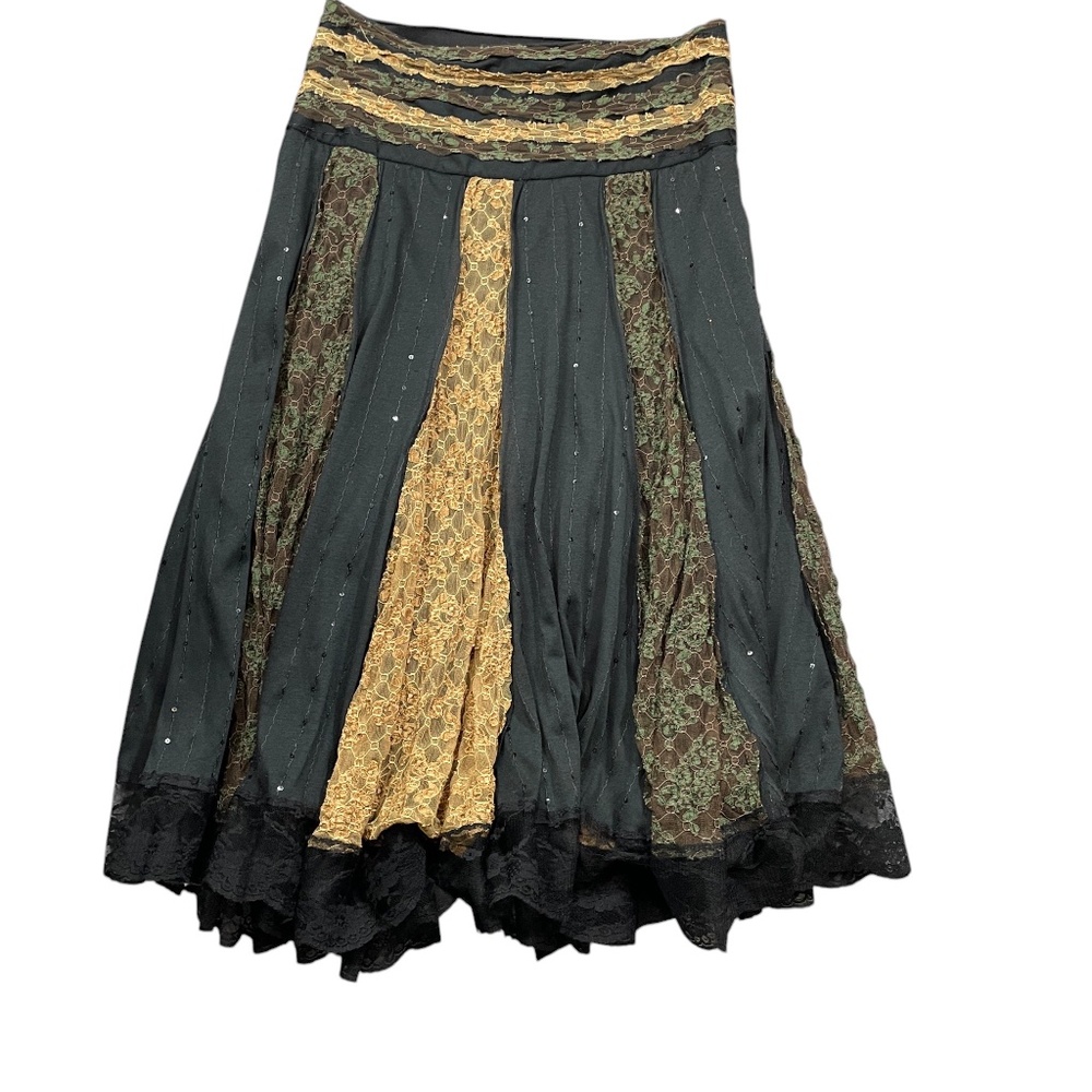Voxx Skirt Medium Eclectic Gypsy Hippie Lined Side‎ Zip - Picture 4 of 4
